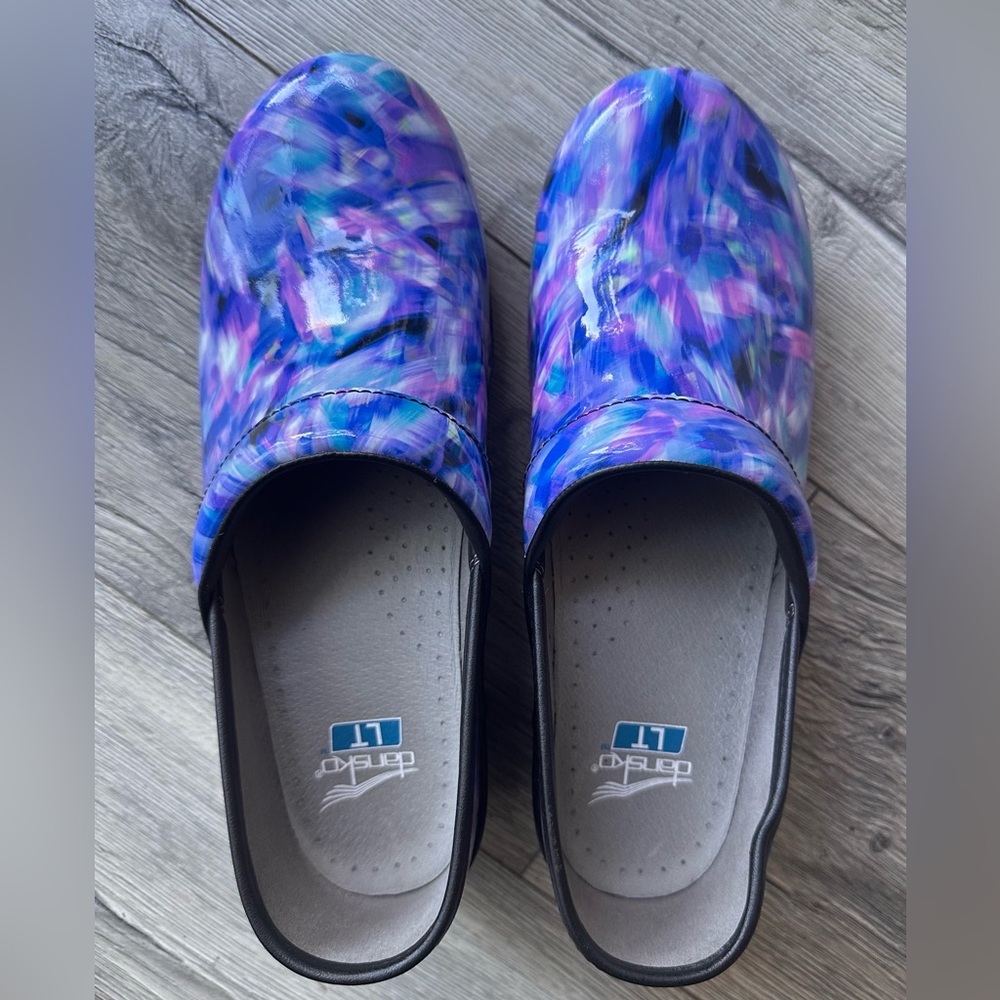 Dansko LT Professional Women's Clogs Size 41 (U.S. 10) Blue Crush Patent - Picture 4 of 5